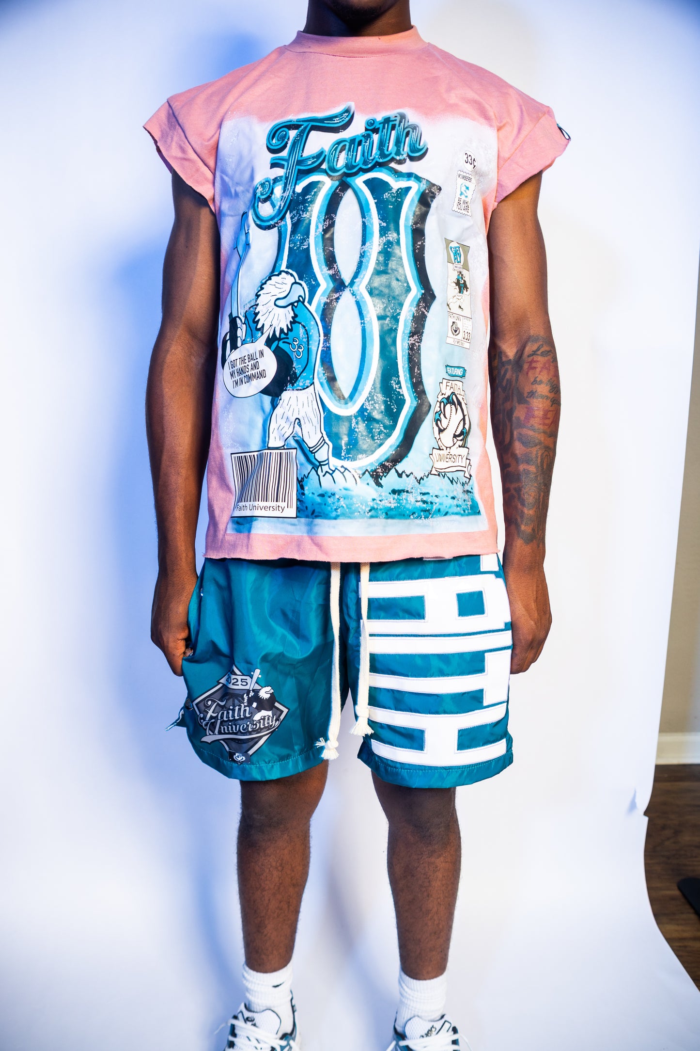 "Aqua" Snap Shorts