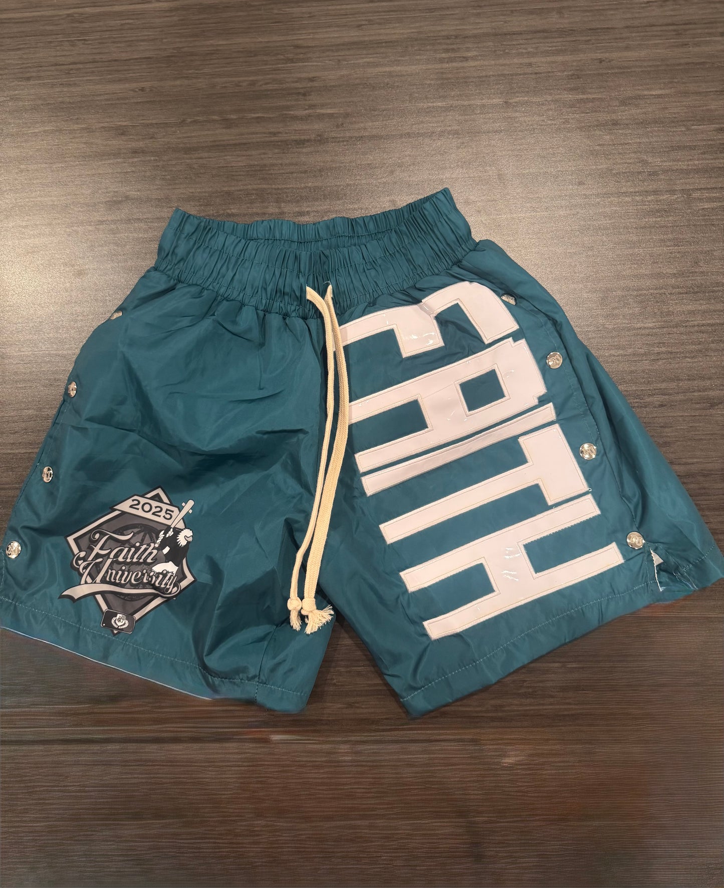 "Aqua" Snap Shorts