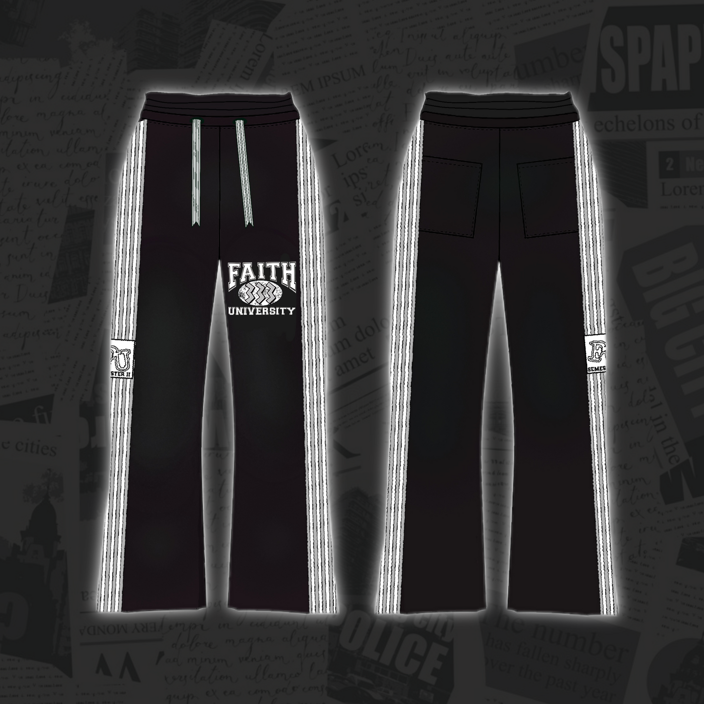 BLACK FU TRACK PANTS “333”