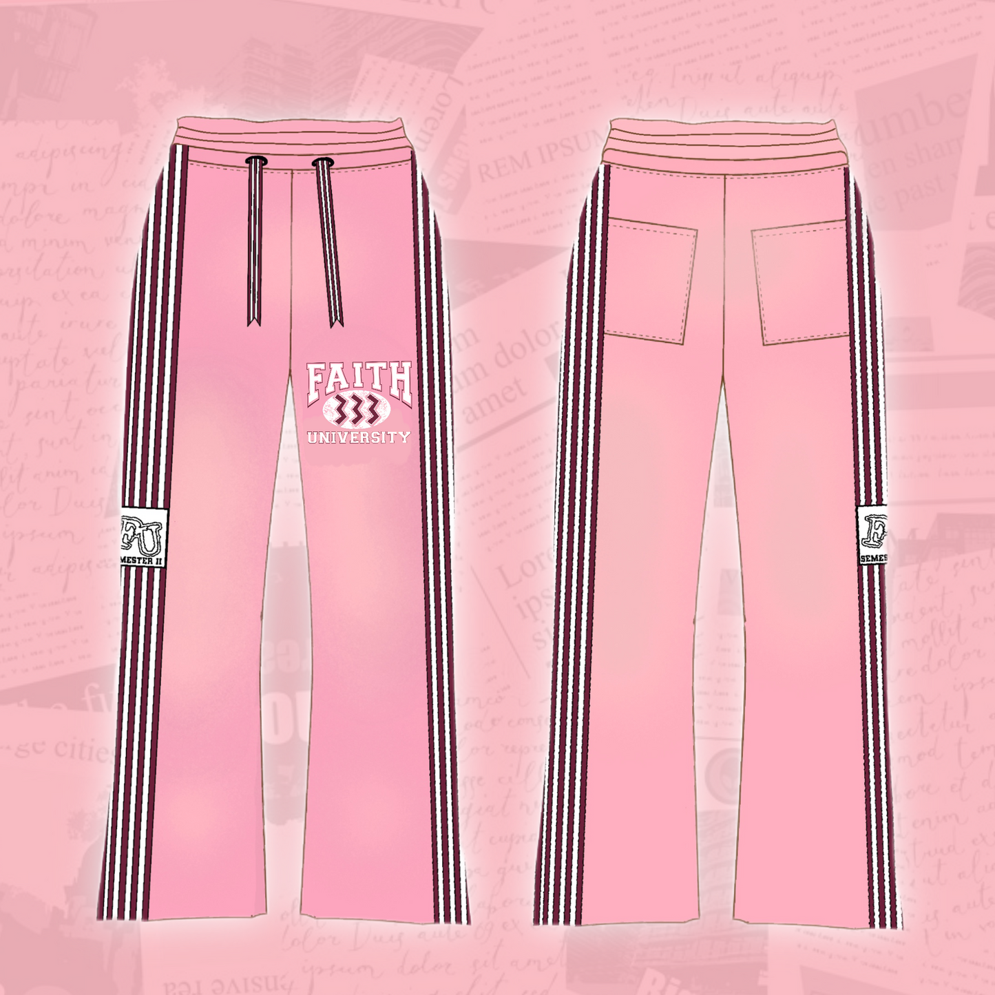 PINK FU TRACK PANTS “333”