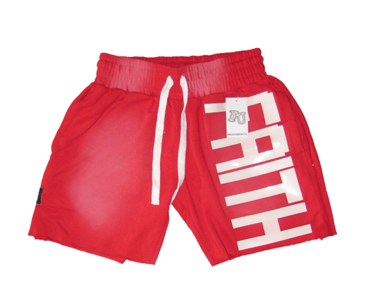 ‘FIRE RED’ SNAP SHORTS