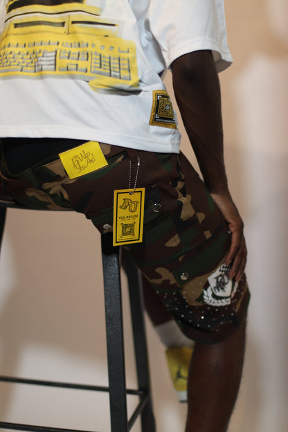 "camo" cargo shorts